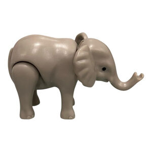 Playmobil Gray Elephant Figure 1:24 Scale Plastic Animal Toy Loose Safari Zoo